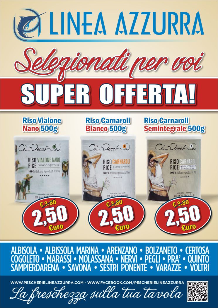 SUPER OFFERTA! Riso Carnaroli Bianco, Riso Carnaroli Semintegrale e Riso Vialone Nano a € 2,50 anzichè € 3,80