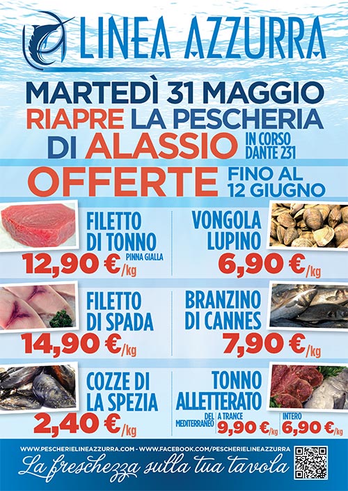 LineaAzzurra riapertura Alassio punto vendita pescheria 2016